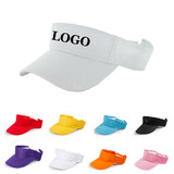 Custom Cotton Twill Sun Visor Cap Sports Visor Golf Tennis Hat w/ Adjustable Hook and Loop Closure