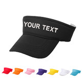 Personalized Adult Cotton Plain Sport Sun Visor Adjustable Cap Tennis Golf Hats Text Custom Embroidery