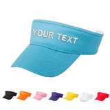 Personalized Kids Cotton Plain Sport Sun Visor Adjustable Cap Tennis Golf Hats Text Custom Embroidery
