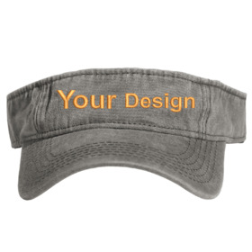 TOPTIE Custom Embroidery Visor Hats Unisex Sports Sun Visor Twill Washed Cotton Caps Personalized