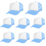 TOPTIE 8 Pack Foam Trucker Hat Mesh Back Adult Cap 2 Tone 5-Panel Snapback Hat