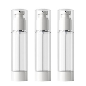 Muka Sample Transparent Empty Airless Pump Lotion Bottles, Airless Lotion Dispenser for Essential Oils, Body Lotion ( 15ml, 30ml )