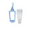 Muka 1oz./30ml Durable Blue Hand Sanitizer Squeeze Bottle with Silicone Holder and Keychain, Price/1 piece