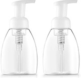 Muka Foaming Soap Dispenser Bottles - Perfect for Liquid Soap & Castile Foaming Hand Soap on Kitchen and Bathroom Sinks - Easy Press Pump for Adults & Kids [2 Pack, 8.5oz./250ml per pack]