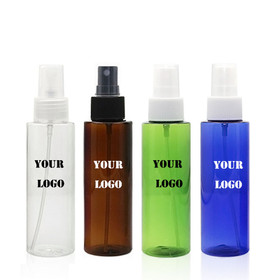 Custom Cylinder Reusable Fine Mist Spray Bottles, One Color Silk Screen