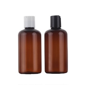 Muka 7.4oz./220ml Amber Bottle Squeeze Containers with Disc Cap Hand Sanitizer Dispensers