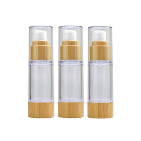 Muka Empty Airless Emulsion Bottle with Bamboo Pump