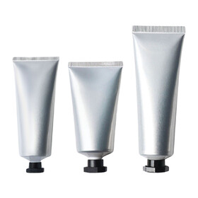 Aspire 4 Pack Silver Aluminum Cosmetic Soft Tube with Twist Cap Cream Packaging