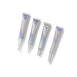 Muka 4 Pack 0.68 OZ/20 ML Laser Silver Empty Plastic Cosmetic Squeeze Tubes Bottles for Eyecream with Twist Cap