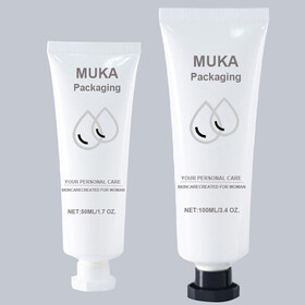 Muka Custom Soft Tubes with Screw Cap, Plastic Cosmetic Squeeze Soft Tube, One Color Silk Screen