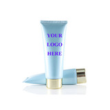 Custom 3.4OZ Plastic Blue Tubes Bottle Squeezable Tubes Travel Containers with Twist Cap, One Color Silk Screen