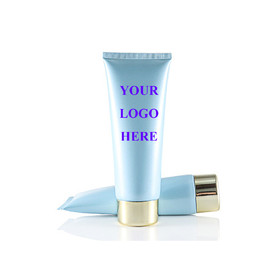 Muka Custom Blue Soft Tubes Bottle Squeezable Tubes Lotion Containers with Twist Cap 3.4 OZ, One Color Silk Screen