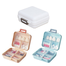 Muka Pill Dispenser, 7 Compartments Portable Pill Case, Daily Pill Organizer, Travel Pill Container Folding Box