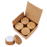 12 Pack Muka Natural Bamboo Jars with Lids and Inner Liners, Lotion Containers Travel Cream Container