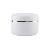 Muka White Jar Lotion Container with Removable Inner Liners & Dome Lids