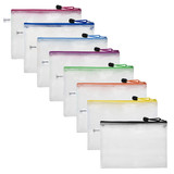 Aspire Mesh Zipper Pouches Transparent Document Folders Pencil Pen Case Multicolor Assorted Size Travel Bags for Office Student Supplies