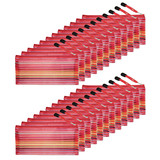 Muka 24pcs Zipper Pouch File Pocket Waterproof Zip Bag Document Folder for Organizing Storage with Colorful Stripes