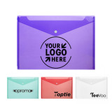 Custom Print Transparent Poly Envelope Folder with Snap Button Closure,A4 Size