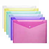 Muka Plastic Waterproof Envelope File Folders, Document Bag with Snap Button, A4/Letter Size for School Office