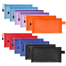 Aspire Colorful Mesh Zipper Pouch, Pencil Pouch Pen Bag Multipurpose Travel Bags for Office Supplies Cosmetics Travel Accessories