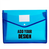 Muka Custom Print Expanding Plastic Waterproof File Wallet Document Bag with Label Pocket & Snap Button, A4/Letter Size