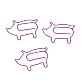 100 PCS Piggy Shaped Paper Clips, Cute Paper Clips 1 1/2"L x 1"W - In Stock