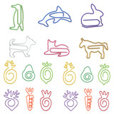 Muka 60 PCS Animal Shaped Paper Clips, Cute Paper Clips Vegetable Shaped for Office School Notebook, Vinyl Coated Paperclips Cute Office Supplies