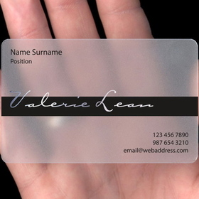 Frosty Plastic Business Cards, Full Color Printed - Thickness 0.38mm