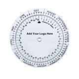 Custom 2-Wheel White Plastic Date Finder Wheel Calculator (4.25" Dia.)