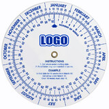 Muka Custom Date Finder Calendar Wheel 6" Diameter, Silk Screen Printing