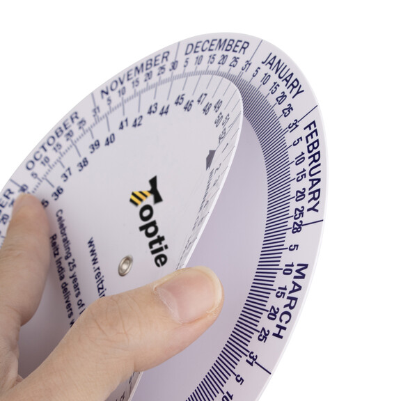 Muka Custom Date Finder Wheel, Calendar Wheel 4.25" Diameter, Silk Screen Printing