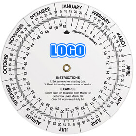 Muka Custom Date Finder Wheel, Calendar Wheel 5" Diameter, Silk Screen Printing