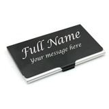 Muka Custom Metal Black Business Card Holder, 3-3/4