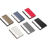 Custom Stainless Steel and Premium PU Leather Name Card Holder Business Card Case, 3.74