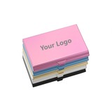 Personalized Business Card Case Custom Aluminium Alloy Name Card Holder With Mirror, 3.7