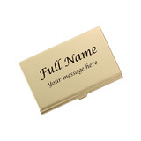 Muka Personalized Business Card Case Custom Aluminium Alloy Name Card Holder With Mirror, 3.7