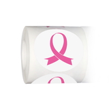 Breast Cancer Awareness Sticker - Pink Ribbon Stickers, Standard Permanent Adhesive, 250PCS per Roll, 2