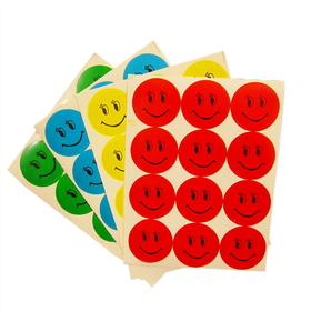 (Price/1 pack) 1.5" Diameter Happy Smiley Face Stickers,120 Labels/pack, Great for Teachers, Price/pack