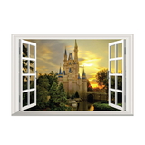 3D Removable Window View Wall Stickers, Home Art DIY Decoration, Various Patterns, 15 3/4