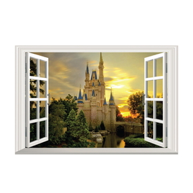 3D Removable Window View Wall Stickers, Home Art DIY Decoration, Various Patterns, 15 3/4" x 23 1/2"