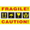 Muka 500 PCS "FRAGILE/CAUTION" Shipping Labels, 2 3/4" x 4 3/4" - Fluorescent Yellow, Price/1 pack