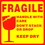 Muka 500 PCS "FRAGILE/HANDLE WITH CARE" Shipping Labels, 4" x 4", Fluorescent Yellow, Price/1 pack