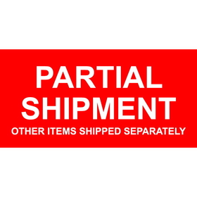 (Price/100 Labels) 2"x 4" PARTIAL SHIPMENT Shipping Labels, High Gloss - Red