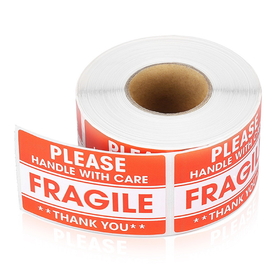 500 PCS 3" X 2" Fragile Handle with Care Warning Stickers for Shipping and Packing, Fragile Shipping Signs Labels, Transport Warning Labels