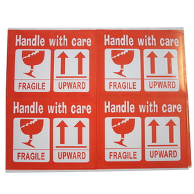 60 PCS 3" X 4" Handle with Care Warning Stickers for Shipping and Packing, Fragile Shipping Labels, Upward Transport Warning Labels