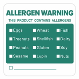 Officeship 500 PCS 2 X 2 inch Writable Allergen Warning Labels