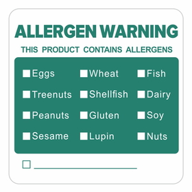 Muka 500 PCS 2 X 2 inch Writable Allergen Warning Labels