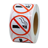 Officeship 500 PCS 1 Inch No Smoking Sign Stickers Label