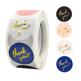 Muka 500 PCS Thank You Sticker Roll 1.5 Inch, Gold Foil Thank You Lables for Small Business, Assorted Stickers Tags for Baking Packaging, Envelope Seals