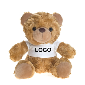 Personalized Sitting Bear Stuffed Animal, 10" H, Heat transfer